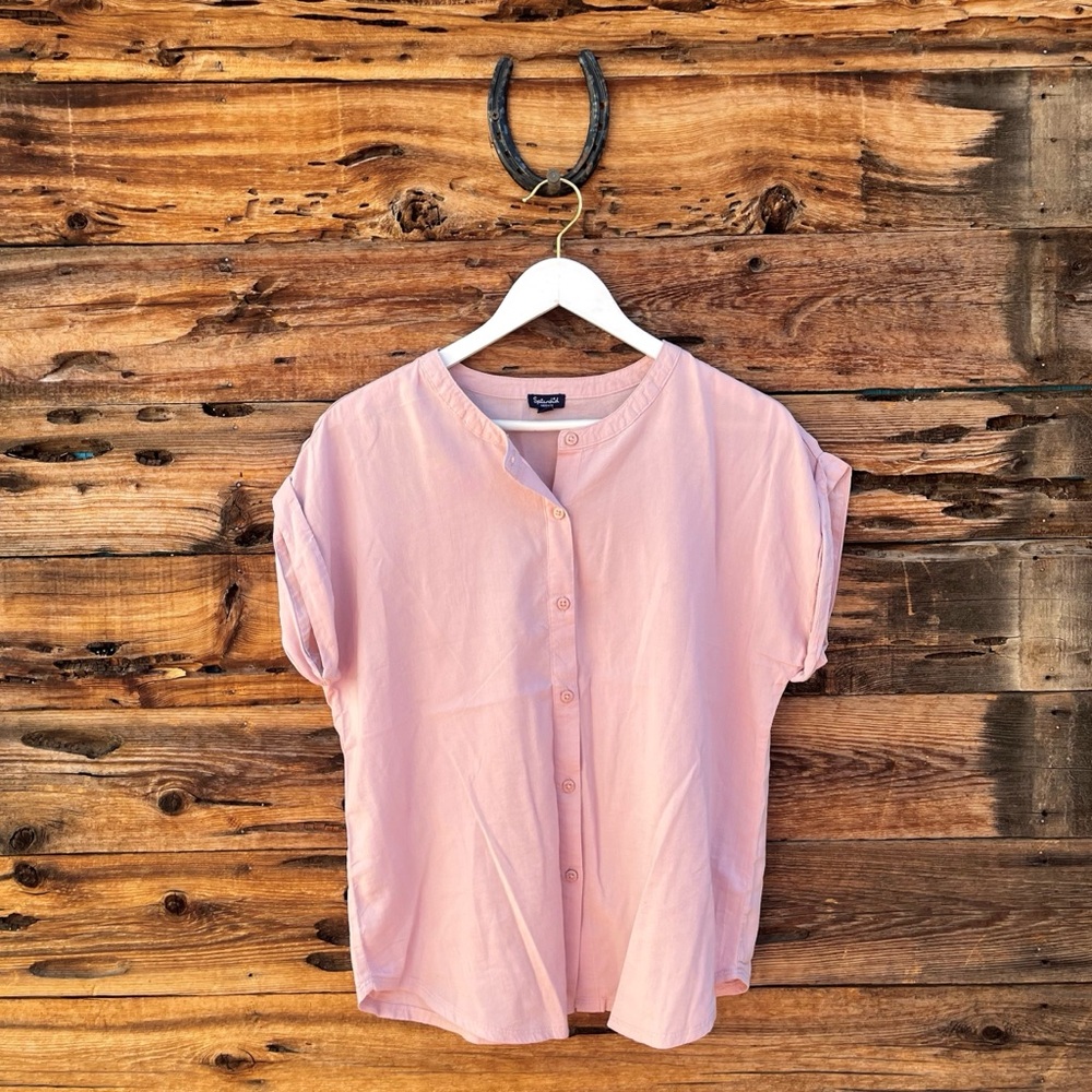 SPLENDID | Pink Rolled Cuff Button Down Blouse M